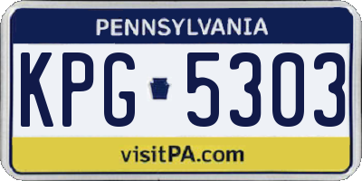 PA license plate KPG5303