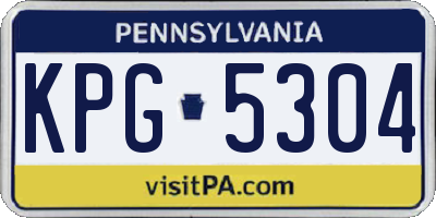 PA license plate KPG5304