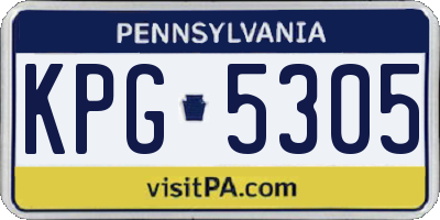 PA license plate KPG5305
