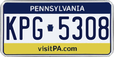 PA license plate KPG5308