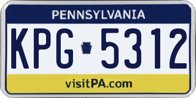 PA license plate KPG5312