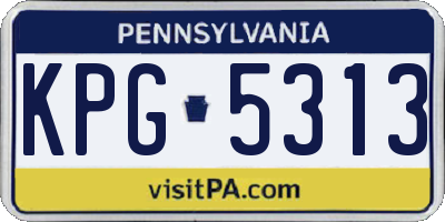 PA license plate KPG5313