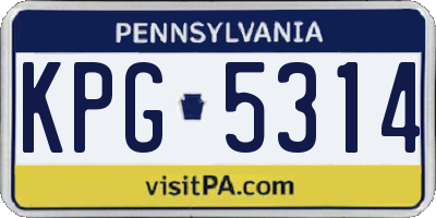 PA license plate KPG5314