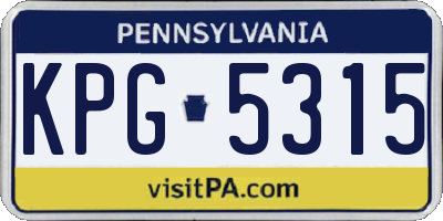 PA license plate KPG5315
