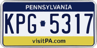 PA license plate KPG5317