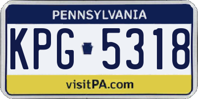 PA license plate KPG5318
