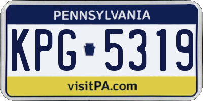 PA license plate KPG5319