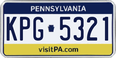 PA license plate KPG5321