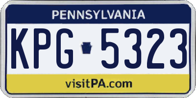 PA license plate KPG5323