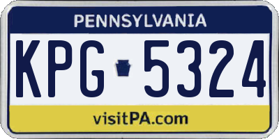 PA license plate KPG5324