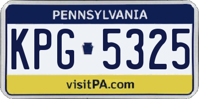 PA license plate KPG5325