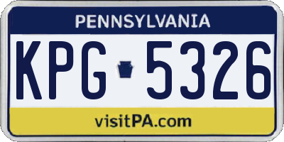 PA license plate KPG5326