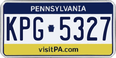 PA license plate KPG5327
