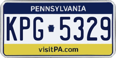 PA license plate KPG5329