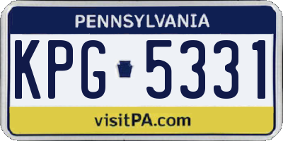 PA license plate KPG5331