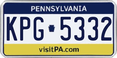 PA license plate KPG5332