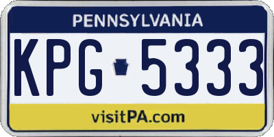 PA license plate KPG5333
