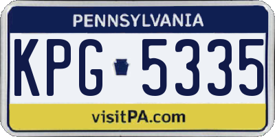 PA license plate KPG5335