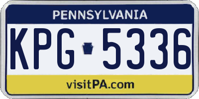 PA license plate KPG5336