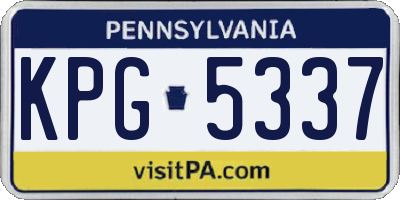 PA license plate KPG5337