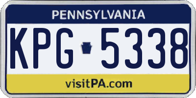 PA license plate KPG5338
