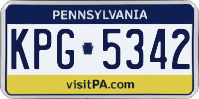 PA license plate KPG5342