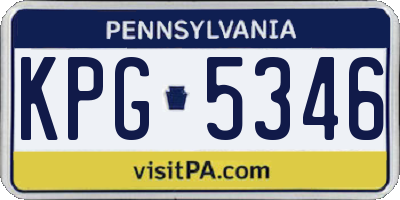 PA license plate KPG5346