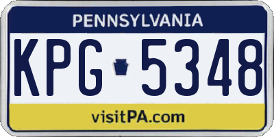 PA license plate KPG5348