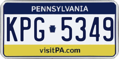 PA license plate KPG5349