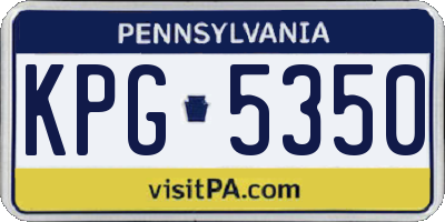 PA license plate KPG5350