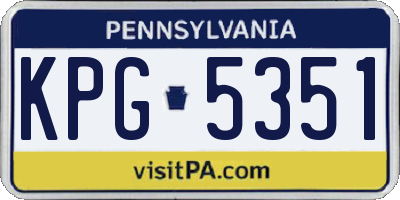 PA license plate KPG5351