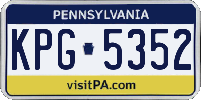 PA license plate KPG5352