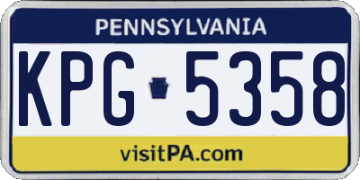 PA license plate KPG5358