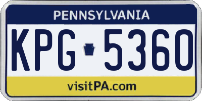 PA license plate KPG5360