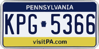 PA license plate KPG5366