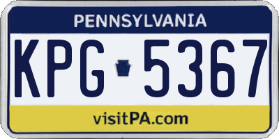 PA license plate KPG5367