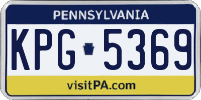 PA license plate KPG5369