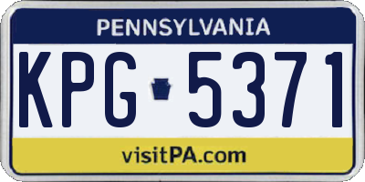 PA license plate KPG5371