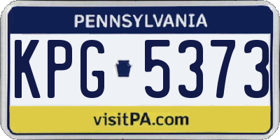 PA license plate KPG5373