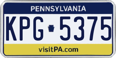 PA license plate KPG5375