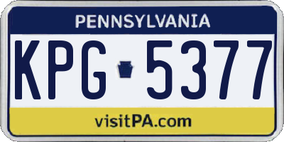 PA license plate KPG5377