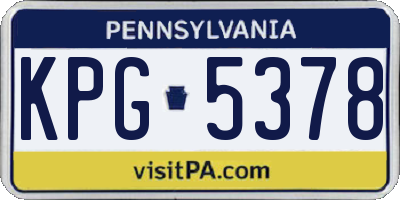 PA license plate KPG5378