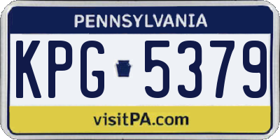 PA license plate KPG5379