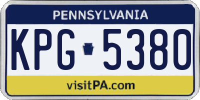 PA license plate KPG5380