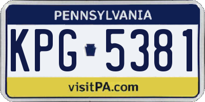 PA license plate KPG5381