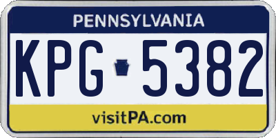 PA license plate KPG5382