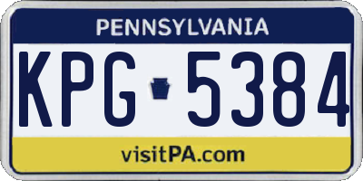 PA license plate KPG5384
