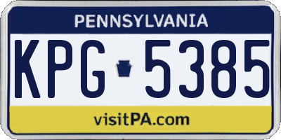 PA license plate KPG5385