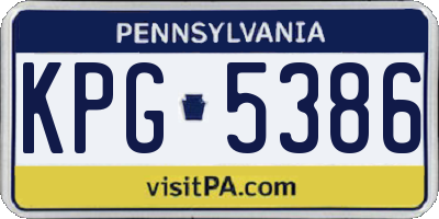 PA license plate KPG5386