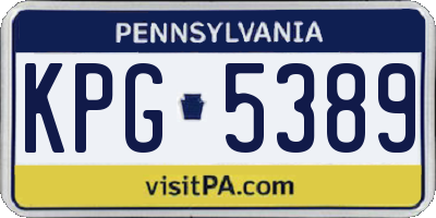 PA license plate KPG5389